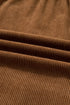 Corduroy Button Front Collared Western A Line Mini Dress
