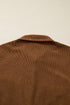 Corduroy Button Front Collared Western A Line Mini Dress