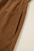 Corduroy Button Front Collared Western A Line Mini Dress