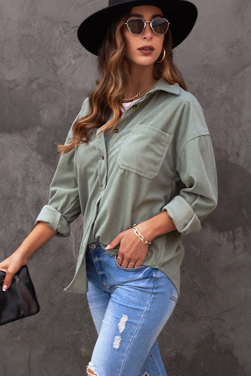 Corduroy Button Pocket Shirt