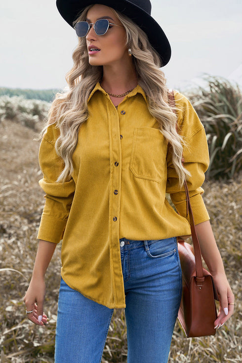 Corduroy Button Pocket Shirt
