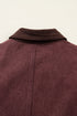 Corduroy Collar Zipped Front Patchwork Denim Jacket