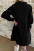 Corduroy Collared Half Button Long Sleeve Mini Dress