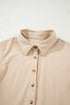 Corduroy Collared Half Button Long Sleeve Mini Dress