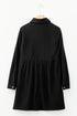 Corduroy Collared Half Button Long Sleeve Mini Dress