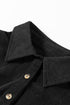 Corduroy Collared Half Button Long Sleeve Mini Dress