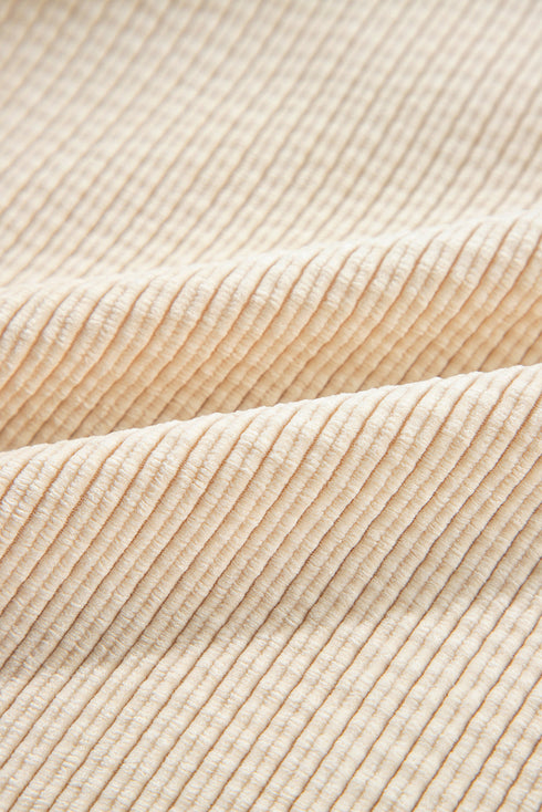 Corduroy Flap Pocket Button Up Shacket