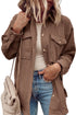 Corduroy Flap Pocket Button Up Shacket