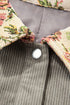 Corduroy Floral Patchwork Snap Front Drop Shoulder Shacket