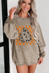 Corduroy Ghost Graphic Crew Neck Oversized Pullover