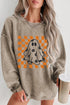 Corduroy Ghost Graphic Crew Neck Oversized Pullover