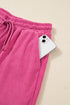 Corduroy Half Button Pullover Wide Leg Pant Set