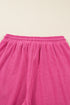 Corduroy Half Button Pullover Wide Leg Pant Set