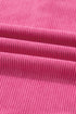 Corduroy Half Button Pullover Wide Leg Pant Set