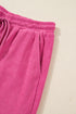 Corduroy Half Button Pullover Wide Leg Pant Set
