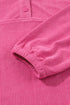 Corduroy Half Button Pullover Wide Leg Pant Set