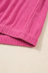 Corduroy Half Button Pullover Wide Leg Pant Set