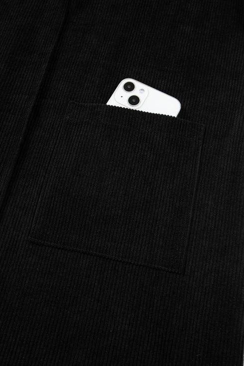Corduroy Patch Pocket Sleeveless H Line Mini Dress