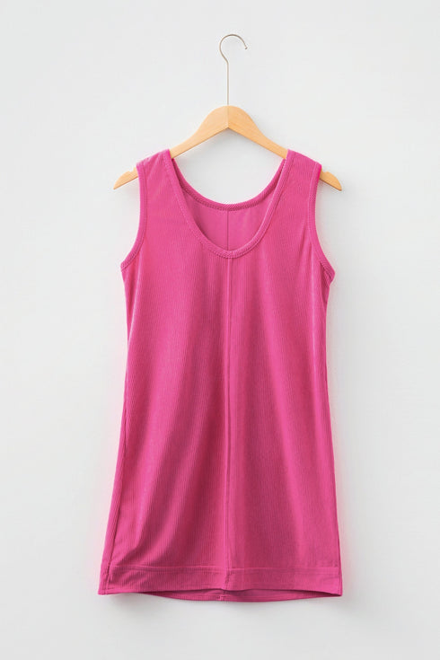 Corduroy Patch Pocket Sleeveless H Line Mini Dress