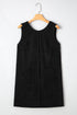 Corduroy Patch Pocket Sleeveless H Line Mini Dress