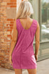 Corduroy Patch Pocket Sleeveless H Line Mini Dress