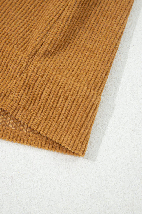 Corduroy Patch Pocket Sleeveless H Line Mini Dress