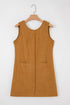 Corduroy Patch Pocket Sleeveless H Line Mini Dress