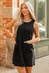 Corduroy Patch Pocket Sleeveless H Line Mini Dress