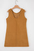 Corduroy Patch Pocket Sleeveless H Line Mini Dress
