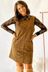 Corduroy Patch Pocket Sleeveless H Line Mini Dress