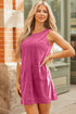 Corduroy Patch Pocket Sleeveless H Line Mini Dress
