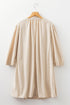 Corduroy Scallop Detail Notched Neck Plus Size Mini Dress