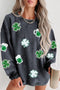 Corduroy Shamrock And Mug Patch Pullover Sweatshirt