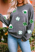 Corduroy Shamrock And Mug Patch Pullover Sweatshirt