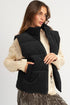 Corduroy Stand-Collar Zip-Front Quilted Puffer Vest