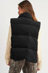 Corduroy Stand-Collar Zip-Front Quilted Puffer Vest