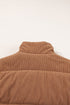 Corduroy Stand-Collar Zip-Front Quilted Puffer Vest