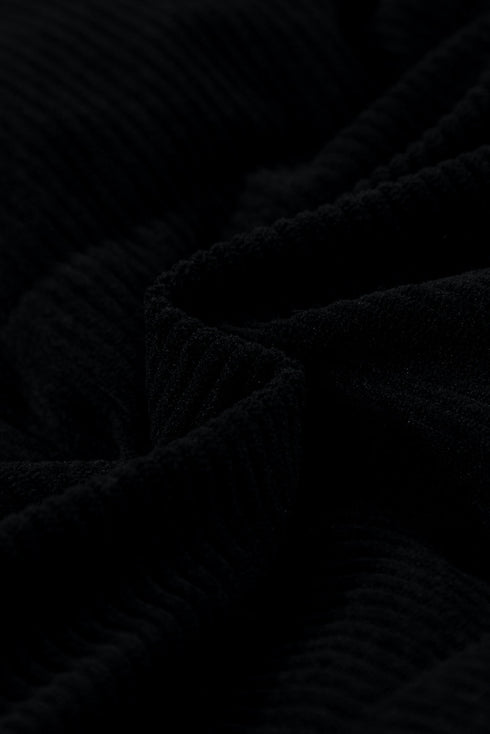 Corduroy Stand-Collar Zip-Front Quilted Puffer Vest