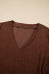 Corduroy V Neck Long Sleeve Mini Dress