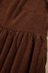 Corduroy V Neck Long Sleeve Mini Dress