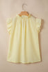 Cotton Blend Ruffle Trim V Neck Sleeveless Tank Top