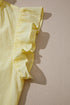Cotton Blend Ruffle Trim V Neck Sleeveless Tank Top