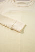 Cotton Blend Waffle Knit Exposed Seam Thermal Top