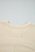 Cotton Blend Waffle Knit Exposed Seam Thermal Top