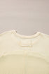 Cotton Blend Waffle Knit Exposed Seam Thermal Top