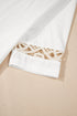 Cotton Lace Crochet Patchwork Crew Neck Tee
