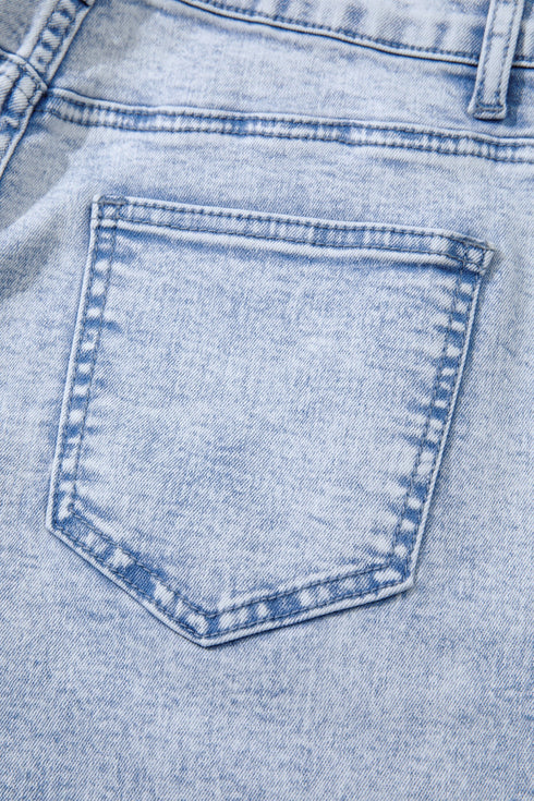 Cotton Polyester Denim Pull On Barrel Jeans