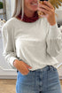 Cotton Puff Sleeve Shirred Cuff Peasant Top