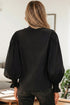 Cotton V Neck Animal Print Trim Flounce Sleeve Blouse