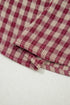 Country Plaid Keyhole Pleated Button Detail Long Sleeve Blouse